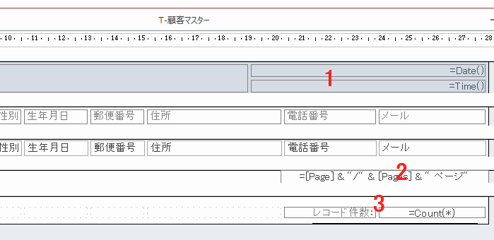 日付・時間・ページ番号・レコード件数を修正