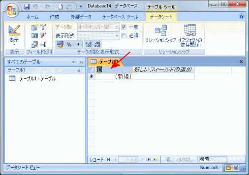 フィールド名の入力方法