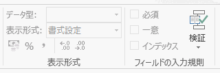 Access2013の表示形式・フィールドの入力規則 グループ