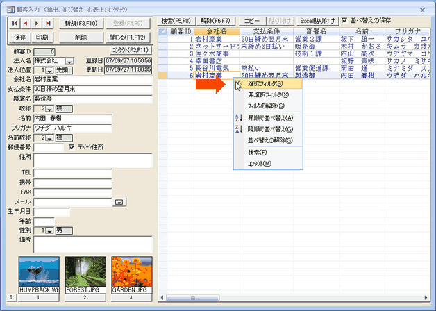 access 抽出 条件