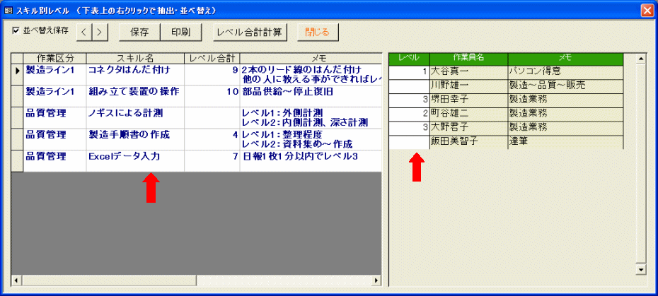 Excelデータ入力のスキルレベル