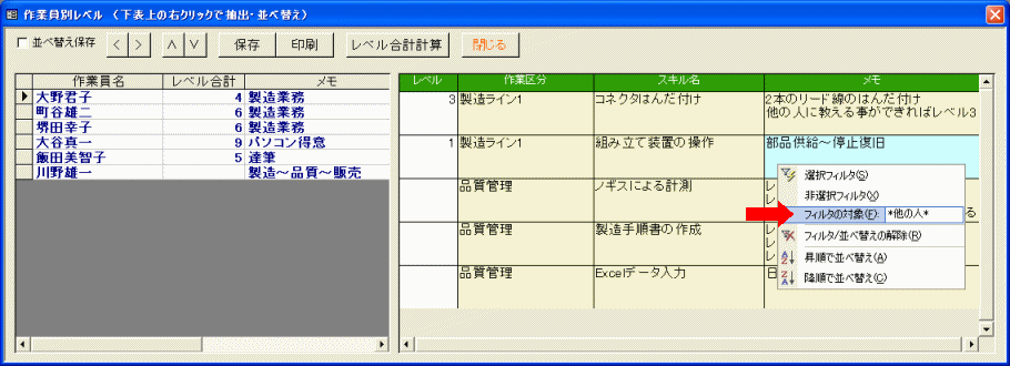 組み立て装置のレベル