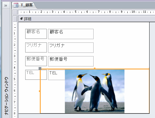 顧客フォームに画像が貼り付けられた