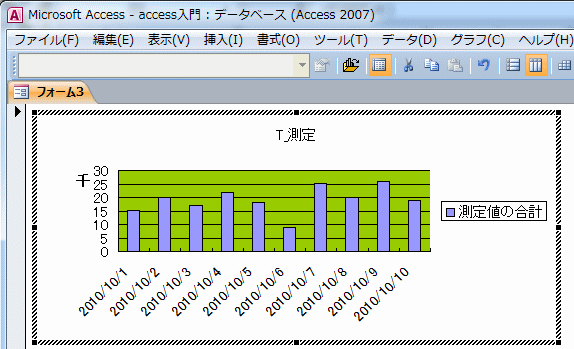 棒グラフのデザイン画面