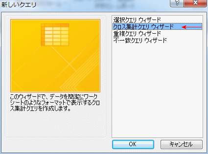 クロス集計を選択する