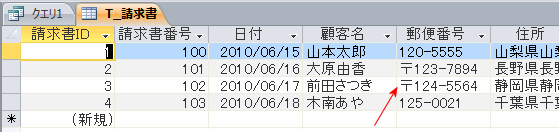 更新された郵便番号