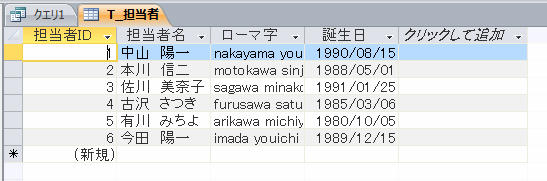 更新元の担当者テーブル