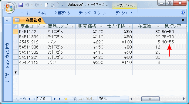 見切り率データ