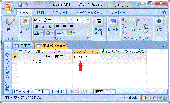 パスワード入力例