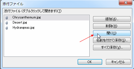添付ファイルを開く