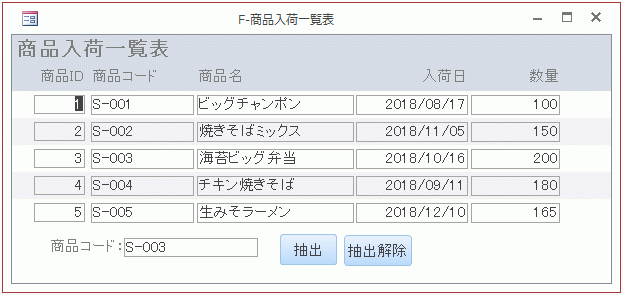 Filterが解除されたフォーム