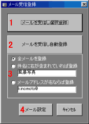 メールを受信し、その後登録