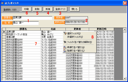 記入者マスタ