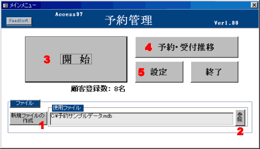 予約管理　メインメニュー