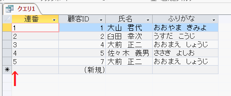 クエリを実行し表示させると連番を振ることができた