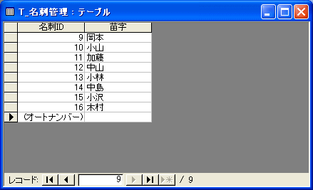 名刺管理テーブル