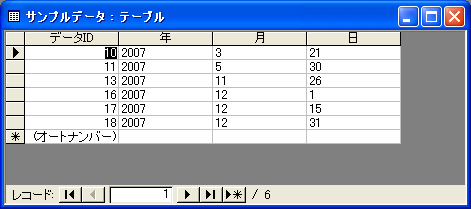 日付テーブル