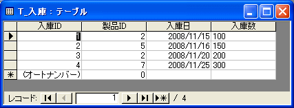 入庫テーブル