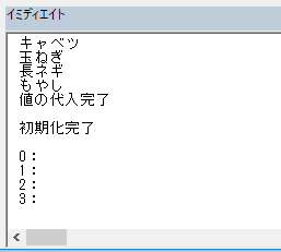 文字型の配列が初期化された