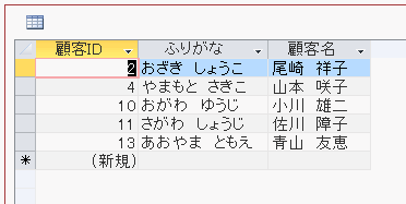 顧客テーブル