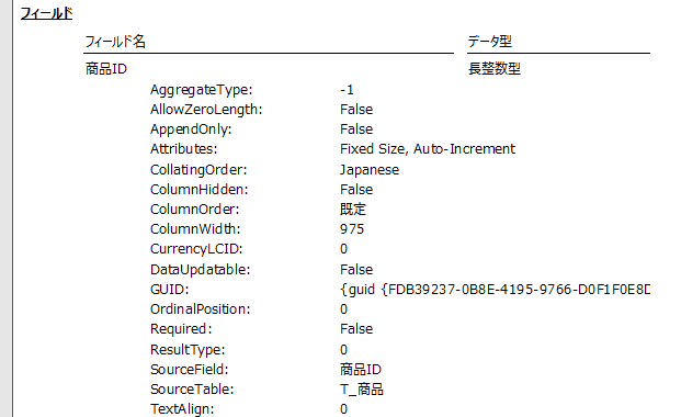 フィールドの解析結果