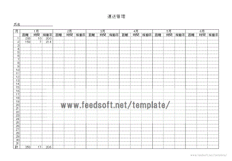 運送管理表のテンプレート