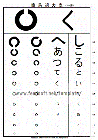 無料でダウンロードできる視力検査表（告白用）