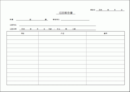 Excelで作成した巡回報告書