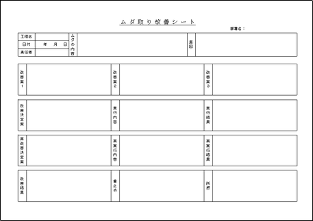 ムダ取り改善シートのテンプレート